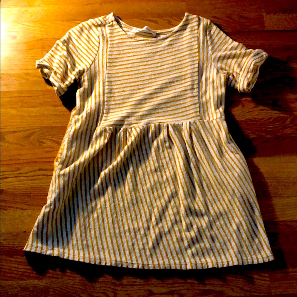 Yellow and white stripped dress